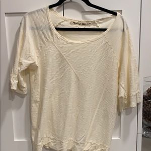 Michae Stars OS cream distressed t shirt